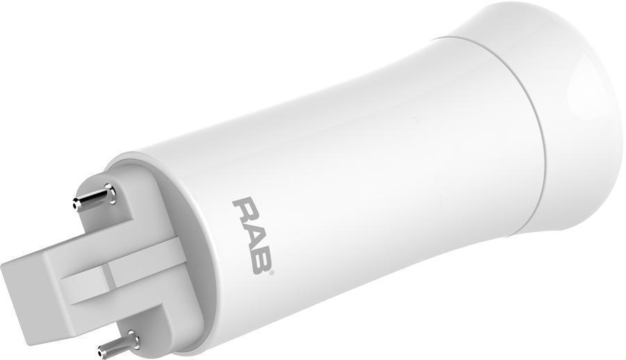 RAB PLC-9-V-835-BYP Type B Compact Non-Dimmable Vertical LED Lamp, 9 W, Bi-Pin G24d LED Lamp, PLC/T Shape, 950 Lumens - 